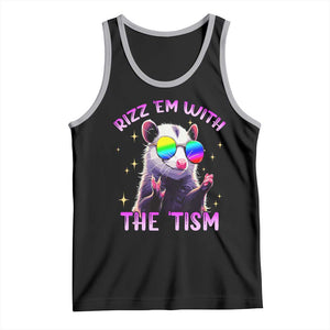 Funny Autism Opossum Tank Top Rizz Em With The Tism Meme Autistic TS02 Black Athletic Heather Print Your Wear