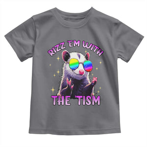 Funny Autism Opossum Toddler T Shirt Rizz Em With The Tism Meme Autistic TS02 Charcoal Print Your Wear