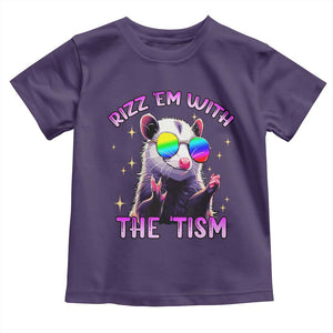 Funny Autism Opossum Toddler T Shirt Rizz Em With The Tism Meme Autistic TS02 Purple Print Your Wear