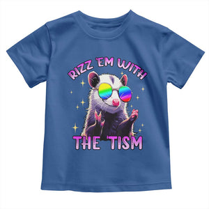 Funny Autism Opossum Toddler T Shirt Rizz Em With The Tism Meme Autistic TS02 Royal Blue Print Your Wear