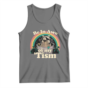 Funny Autism Raccoon Tank Top Be In Awe Of My 'Tism Meme Autistic TS02 Black Heather Print Your Wear