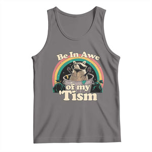 Funny Autism Raccoon Tank Top Be In Awe Of My 'Tism Meme Autistic TS02 Deep Heather Print Your Wear