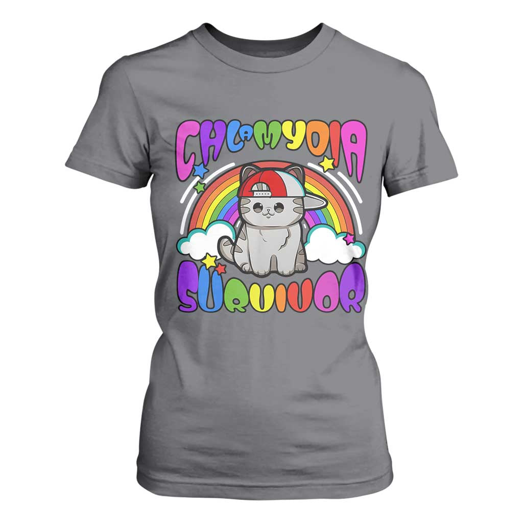 Chlamydia Survivor Cat Meme T Shirt For Women Funny Y2K Inappropriate Humor TS02 Charcoal Print Your Wear