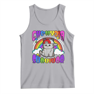 Chlamydia Survivor Cat Meme Tank Top Funny Y2K Inappropriate Humor TS02 Athletic Heather Print Your Wear