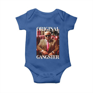 Trump Original Gangster Baby Onesie Funny Daddy Political Satire TS02 Royal Blue Print Your Wear