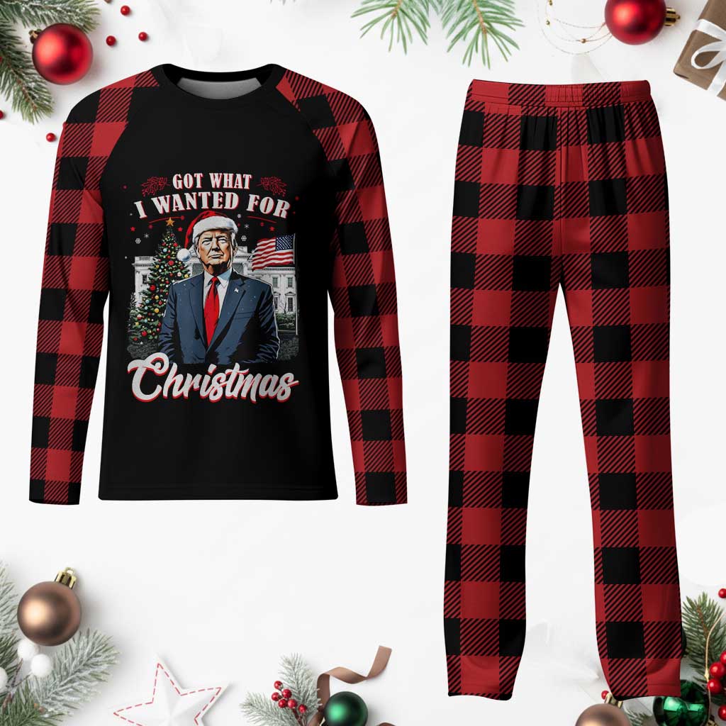 Got What I Wanted For Christmas Trump Plaid Pajama Set President American Flag TS02 Buffalo Plaid Print Your Wear