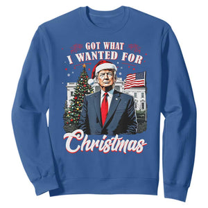 Christmas Trump Sweatshirt Got What I Wanted For Xmas 2024 President American Flag TS02 Royal Blue Print Your Wear