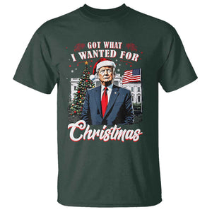 Christmas Trump T Shirt Got What I Wanted For Xmas 2024 President American Flag TS02 Dark Forest Green Print Your Wear
