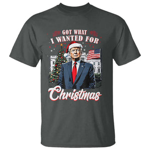 Christmas Trump T Shirt Got What I Wanted For Xmas 2024 President American Flag TS02 Dark Heather Print Your Wear