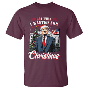 Christmas Trump T Shirt Got What I Wanted For Xmas 2024 President American Flag TS02 Maroon Print Your Wear