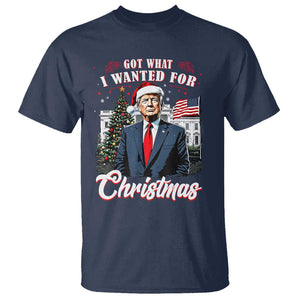 Christmas Trump T Shirt Got What I Wanted For Xmas 2024 President American Flag TS02 Navy Print Your Wear