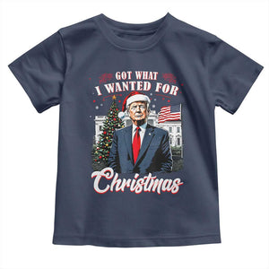 Christmas Trump Toddler T Shirt Got What I Wanted For Xmas 2024 President American Flag TS02 Navy Print Your Wear