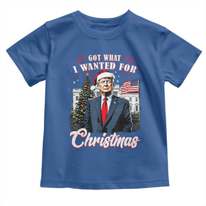 Christmas Trump Toddler T Shirt Got What I Wanted For Xmas 2024 President American Flag TS02 Royal Blue Print Your Wear