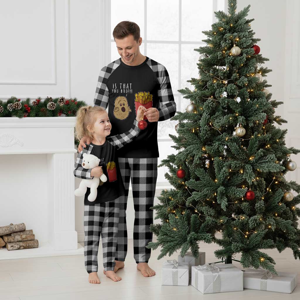 Funny French Fries Plaid Pajama Set Potato Is That You Bro Meme Fast Food Fry Lover TS02 White Plaid Print Your Wear