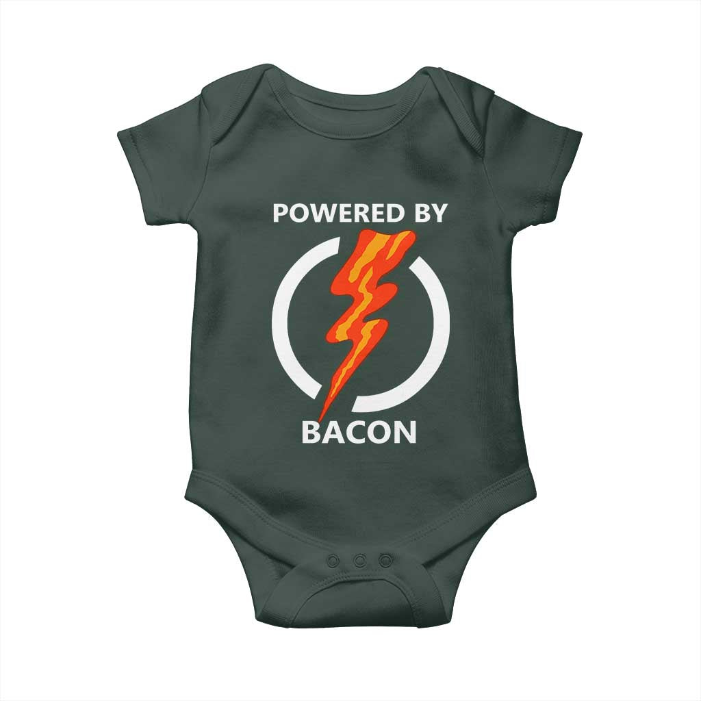 Funny Bacon Lover Baby Onesie Powered By Bacon Cured Pork Master TS02 Print Your Wear