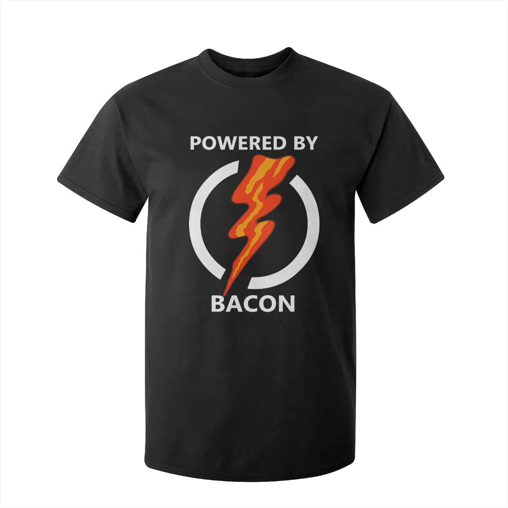 Funny Bacon Lover T Shirt For Kid Powered By Bacon Cured Pork Master TS02 Black Print Your Wear