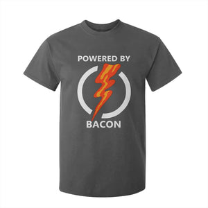 Funny Bacon Lover T Shirt For Kid Powered By Bacon Cured Pork Master TS02 Dark Heather Print Your Wear