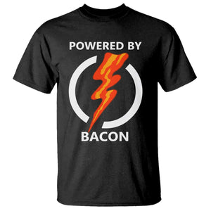 Funny Bacon Lover T Shirt Powered By Bacon Cured Pork Master TS02 Black Print Your Wear
