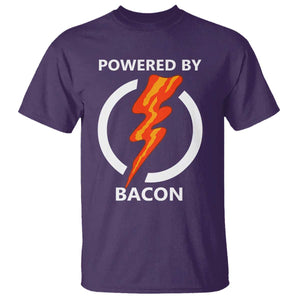 Funny Bacon Lover T Shirt Powered By Bacon Cured Pork Master TS02 Purple Print Your Wear