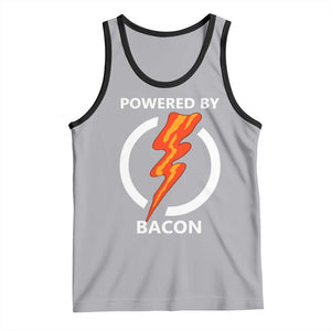 Funny Bacon Lover Tank Top Powered By Bacon Cured Pork Master TS02 Athletic Heather Black Print Your Wear