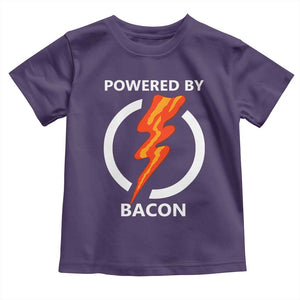 Funny Bacon Lover Toddler T Shirt Powered By Bacon Cured Pork Master TS02 Purple Print Your Wear