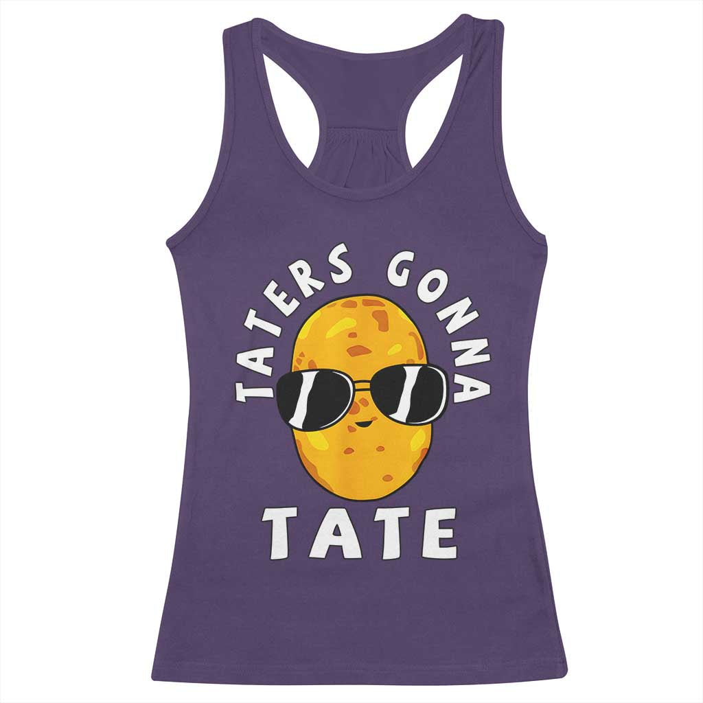 Funny Tater Tot Racerback Tank Top Taters Gonna Tate Tots Meme Potato Made Foodie Lover TS02 Purple Print Your Wear