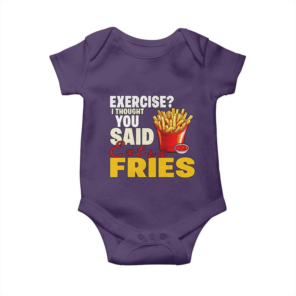 Funny French Fries Baby Onesie I Thought You Said Extra Fries Fast Food Fry Lover TS02 Purple Print Your Wear