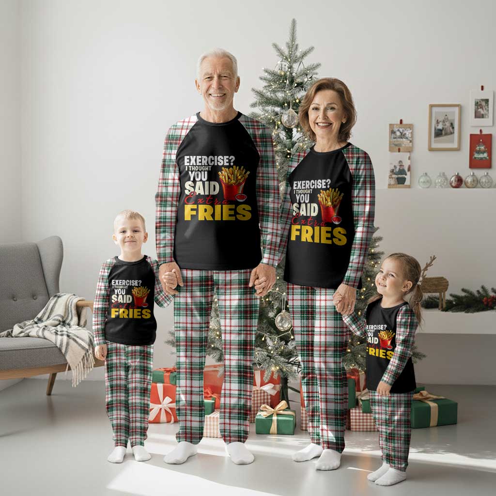 Funny French Fries Plaid Pajama Set I Thought You Said Extra Fries Fast Food Fry Lover TS02 Christmas Plaid Print Your Wear