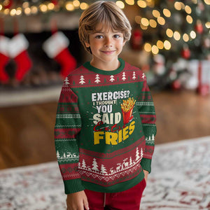 Funny French Fries Knit Sweatshirt I Thought You Said Extra Fries Fast Food Fry Lover TS02 Christmas Print Your Wear