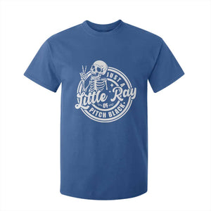 Funny Saying Skeleton T Shirt For Kid I'm Just A Little Ray Of Pitch Black Sarcastic TS02 Royal Blue Print Your Wear