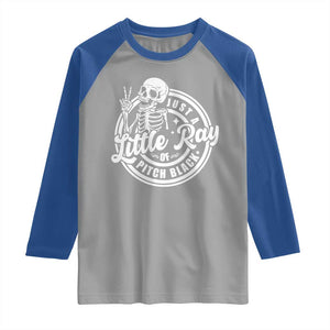 Funny Saying Skeleton Raglan Shirt I'm Just A Little Ray Of Pitch Black Sarcastic TS02 Sport Gray Royal Print Your Wear