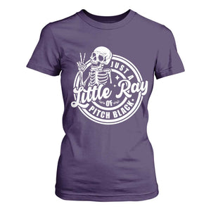 Funny Saying Skeleton T Shirt For Women I'm Just A Little Ray Of Pitch Black Sarcastic TS02 Purple Print Your Wear