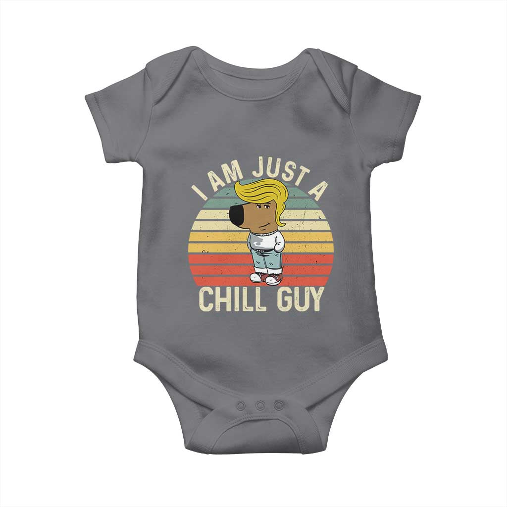 I Am Just A Chill Guy Trump Baby Onesie Funny My New President Character TS02 Charcoal Print Your Wear