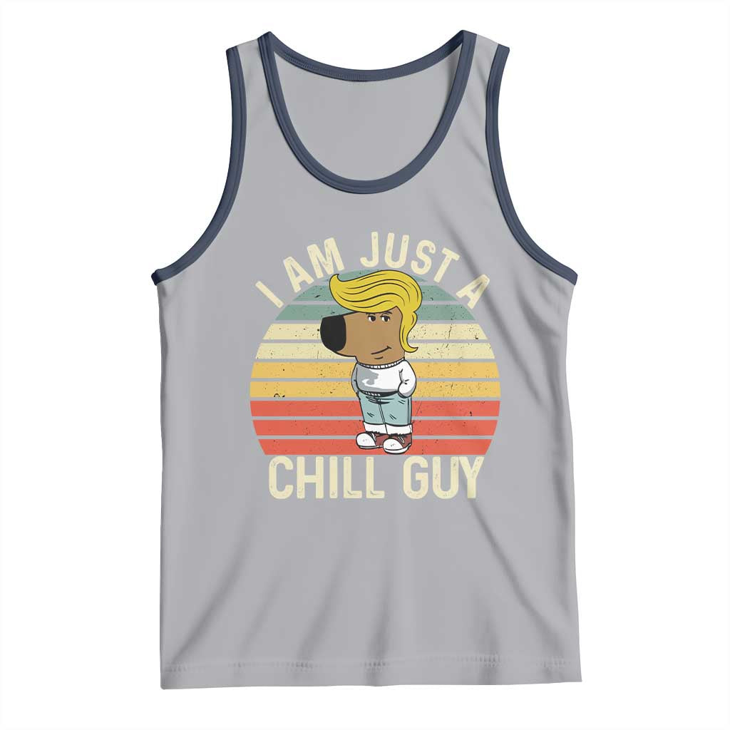 I Am Just A Chill Guy Trump Tank Top Funny My New President Character TS02 Athletic Heather Navy Print Your Wear