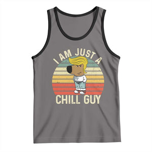 I Am Just A Chill Guy Trump Tank Top Funny My New President Character TS02 Deep Heather Black Print Your Wear