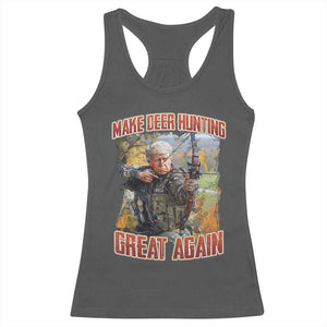 Trump Deer Hunting Racerback Tank Top Make Deer Hunting Great Again Trump TS02 Dark Heather Print Your Wear