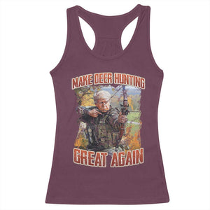 Trump Deer Hunting Racerback Tank Top Make Deer Hunting Great Again Trump TS02 Maroon Print Your Wear