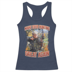 Trump Deer Hunting Racerback Tank Top Make Deer Hunting Great Again Trump TS02 Navy Print Your Wear