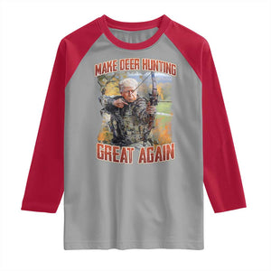 Trump Deer Hunting Raglan Shirt Make Deer Hunting Great Again Trump TS02 Sport Gray Red Print Your Wear
