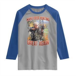 Trump Deer Hunting Raglan Shirt Make Deer Hunting Great Again Trump TS02 Sport Gray Royal Print Your Wear