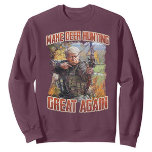 Trump Deer Hunting Sweatshirt Make Deer Hunting Great Again Trump TS02 Maroon Print Your Wear