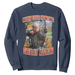 Trump Deer Hunting Sweatshirt Make Deer Hunting Great Again Trump TS02 Navy Print Your Wear