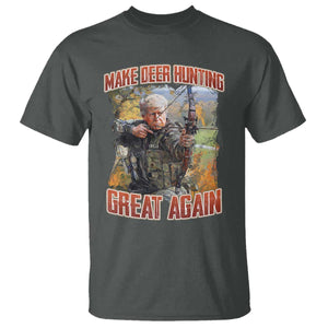 Trump Deer Hunting T Shirt Make Deer Hunting Great Again Trump TS02 Dark Heather Print Your Wear