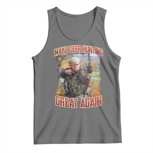 Trump Deer Hunting Tank Top Make Deer Hunting Great Again Trump TS02 Black Heather Print Your Wear