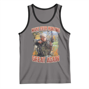 Trump Deer Hunting Tank Top Make Deer Hunting Great Again Trump TS02 Deep Heather Black Print Your Wear