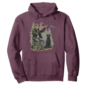 Trump Duck Hunting Hoodie Camo Hunter With Black Labrador Retriever Hunting Season TS02 Maroon Print Your Wear