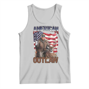 Trump Deer Hunting Tank Top Retro Hunter Beer Drinking American Flag TS02 Ash Print Your Wear