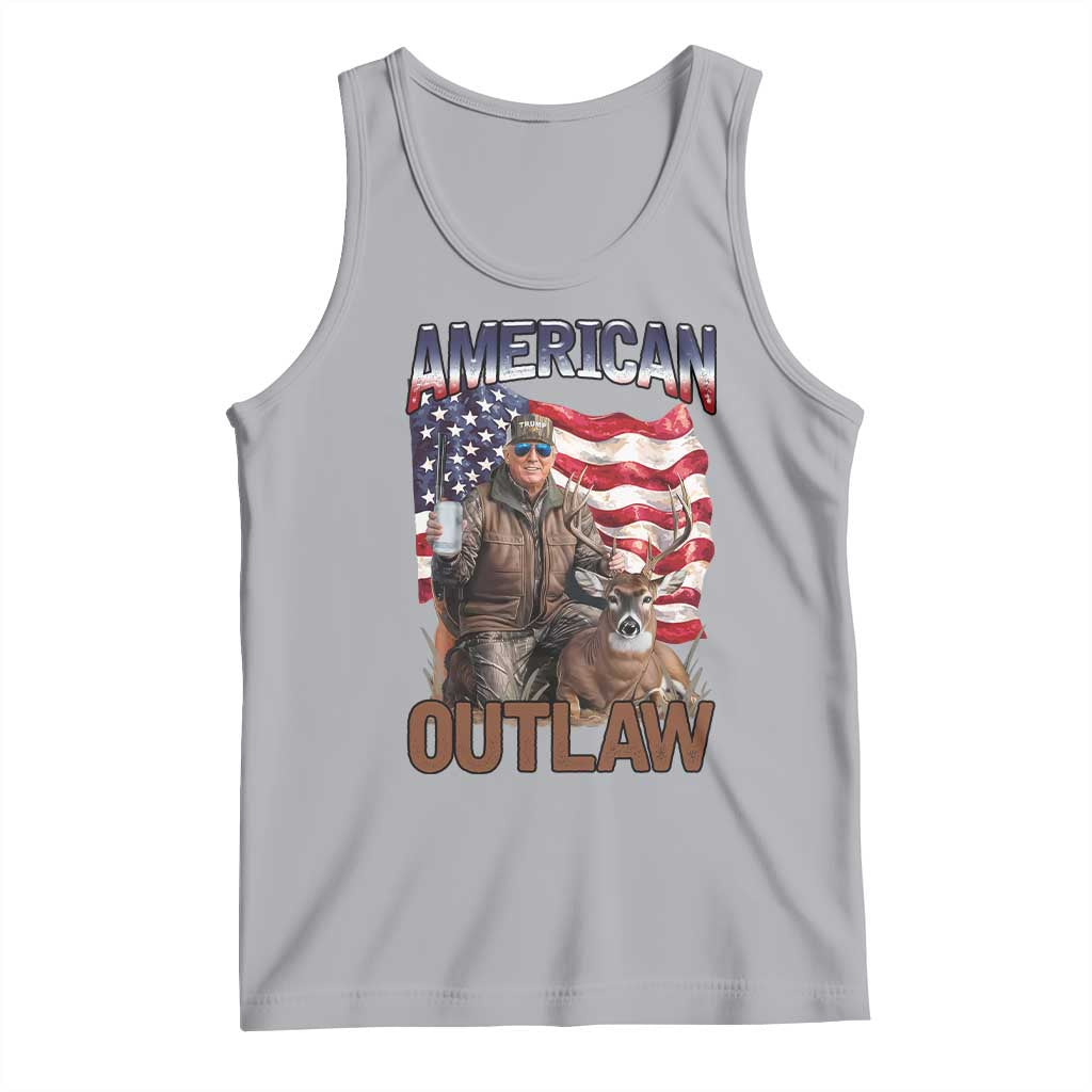 Trump Deer Hunting Tank Top Retro Hunter Beer Drinking American Flag TS02 Athletic Heather Print Your Wear