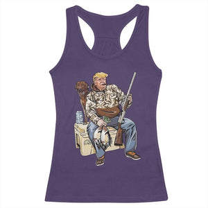 Trump Camo Duck Hunting Racerback Tank Top Funny Drinking Hunter With Dog Camoflage TS02 Purple Print Your Wear