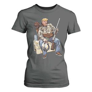 Trump Camo Duck Hunting T Shirt For Women Funny Drinking Hunter With Dog Camoflage TS02 Dark Heather Print Your Wear